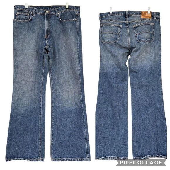 Ralph Lauren Polo Blue Jeans Men’s Size 16x32 Kelly Straight Leg 5 Pocket Unisex - Picture 1 of 8